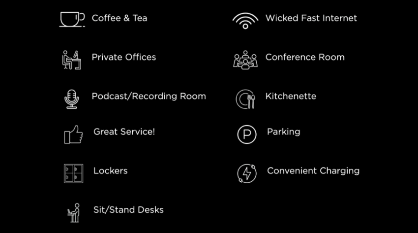 Amenity icons for AptCowork